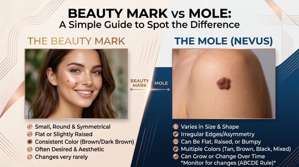 Beauty Mark vs Mole: A Simple Guide to Spot the Difference Beauty Mark vs Mole