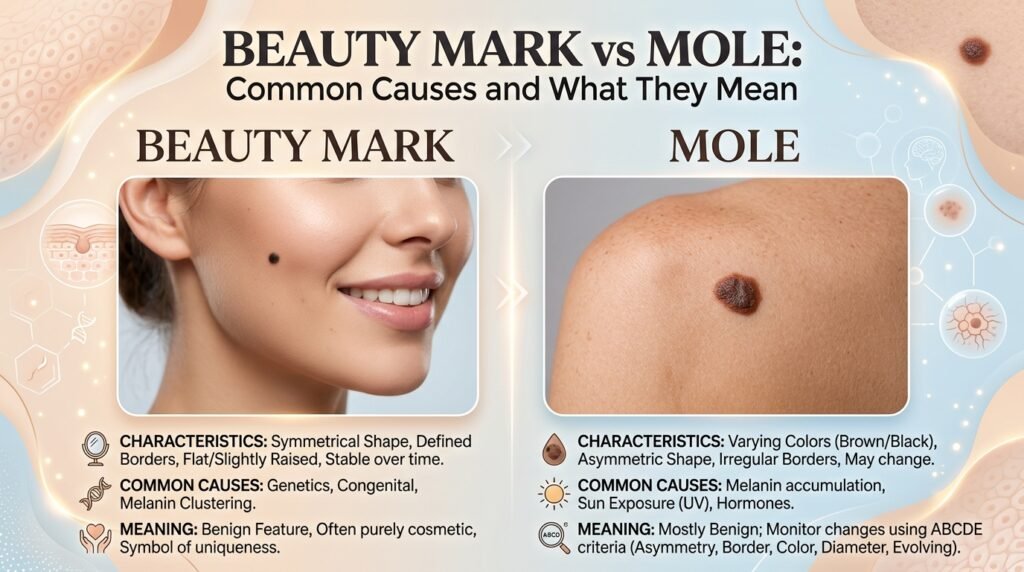 Beauty Mark vs Mole: A Simple Guide to Spot the Difference Beauty Mark vs Mole